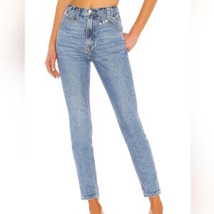 GRLFRND Izabel Studded High Rise Skinny Jeans 27 Festival Stagecoach Revolve